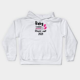 Baby Coming 2021 Baby Footprint Loading Kids Hoodie